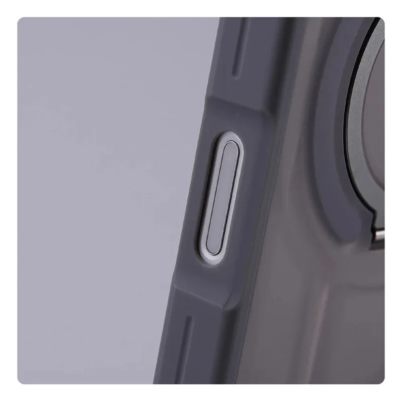 Matte Translucent Magnetic Holder Bumper Case for iPhone 17 Pro Max Air 16 15 14 Plus 13 12 For Magsafe Wireless Charge Cover