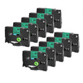 GREENCYCLE 10PCS TZe231 241 251 335 Ribbon Compatible for Brother Ptouch Maker Black on white Label tape 6mm 9mm 12mm 18mm 24mm