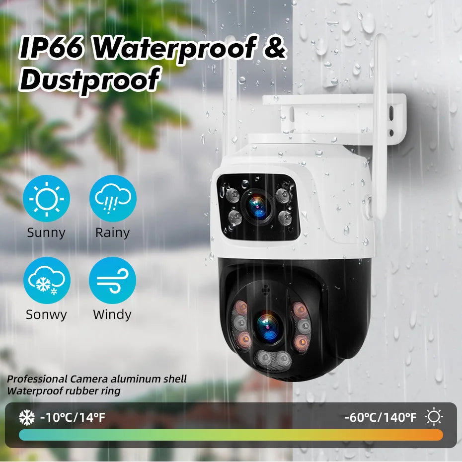 Kerui sem fio 6mp lente dupla wifi câmera ip 8ch nvr tela lcd de 7 polegadas gravador de vídeo sistema de câmera de segurança em casa vigilância