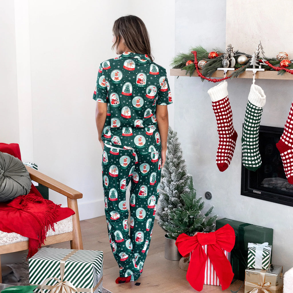 Conjunto de pijamas familiares combinando de Natal PatPat Papai Noel com estampa temática de Natal PJS