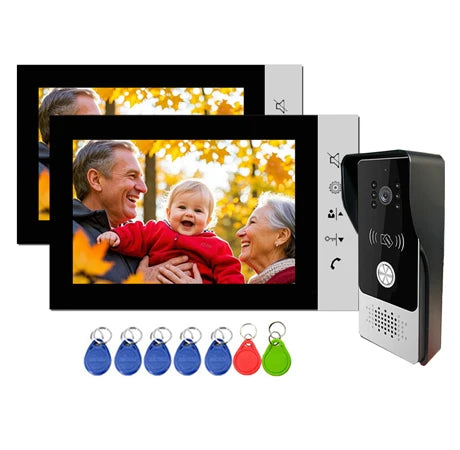 Mirixi 7 Polegada sistema de intercomunicação telefone vídeo porta rfid campainha com câmera desbloquear conversa visão noturna hd para villa apartamento