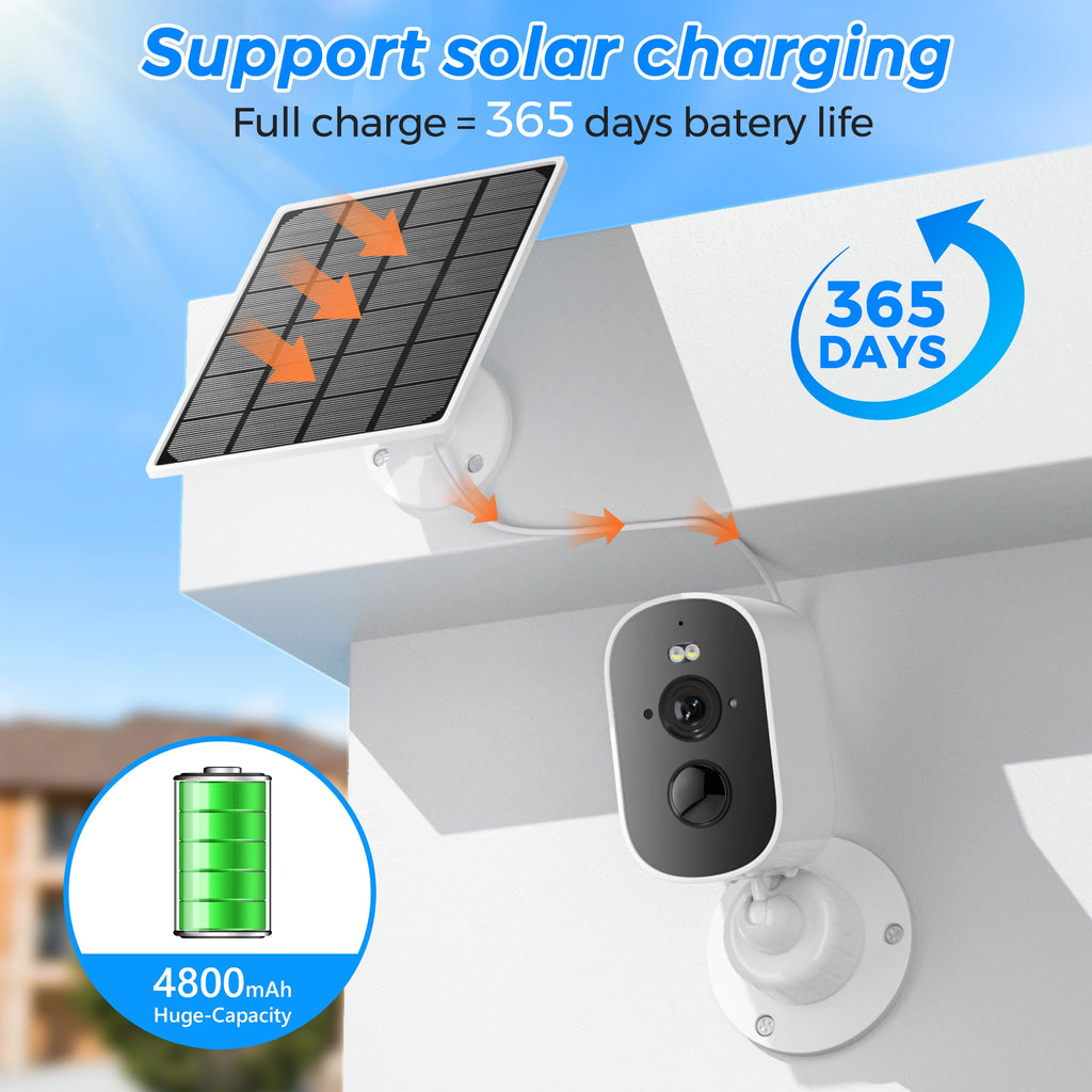 1080p wifi câmera solar ao ar livre sem fio alimentado por bateria bala câmera de segurança pir alarme movimento armazenamento em nuvem áudio em dois sentidos