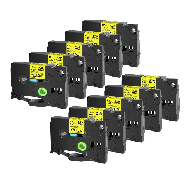 GREENCYCLE 10PCS TZe231 241 251 335 Ribbon Compatible for Brother Ptouch Maker Black on white Label tape 6mm 9mm 12mm 18mm 24mm