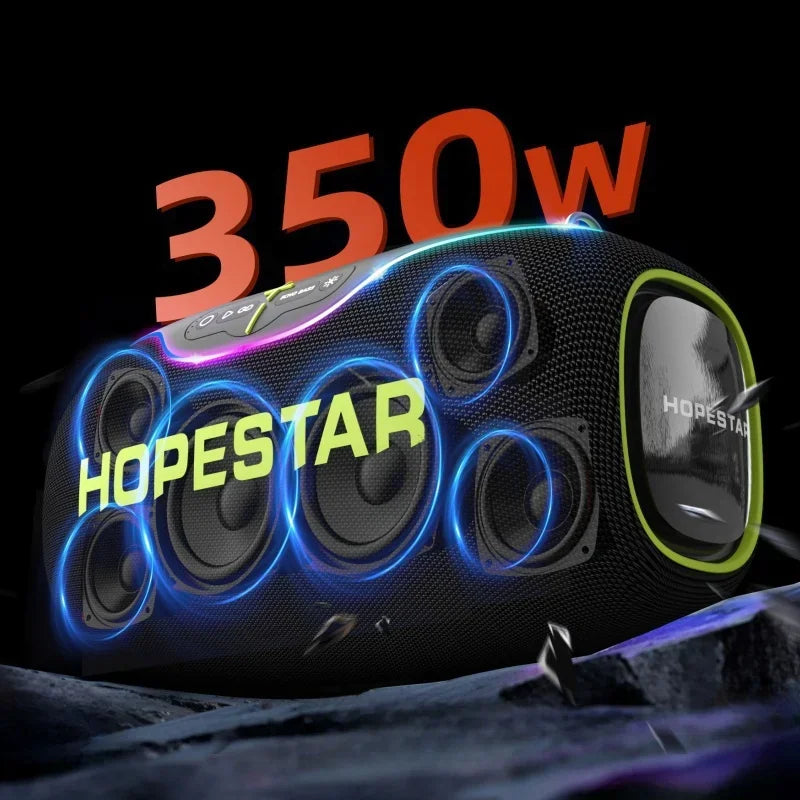 Hopestar a80 alto-falante profissional ao ar livre sem fio baixo subwoofer alto portátil leitor de áudio alto-falante com microfone