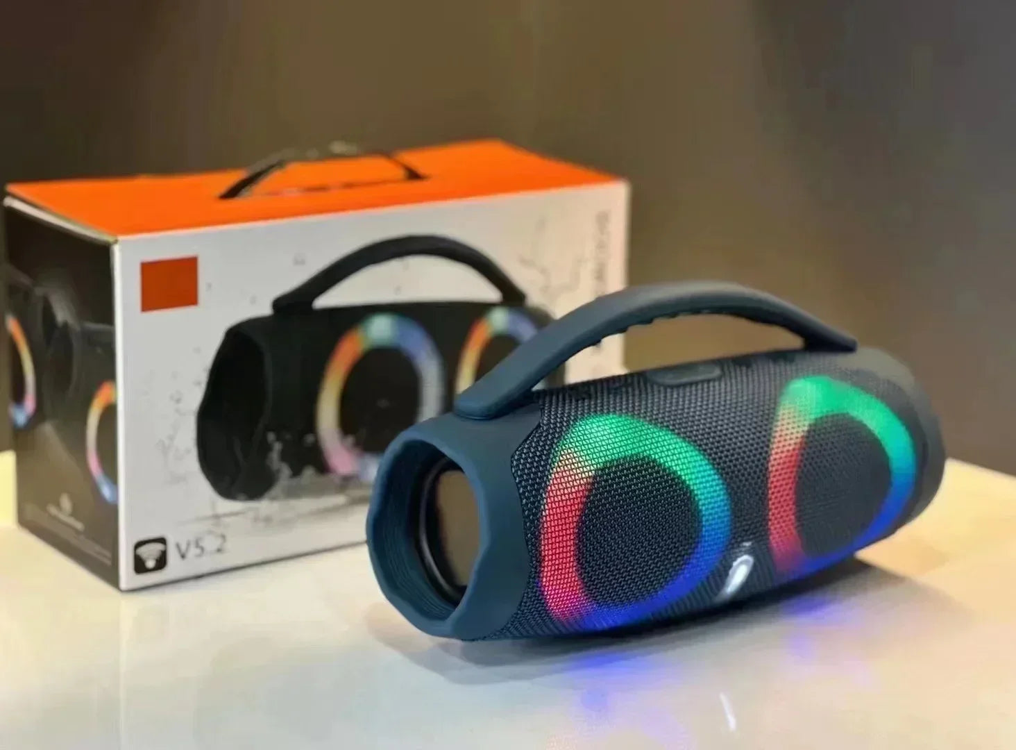 Portátil à prova d100 água 100w de alta potência bluetooth alto-falante rgb luz colorida sem fio subwoofer 360 estéreo surround tws fm boom box