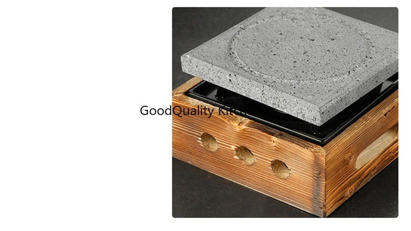 Churrasco Japonês Stone Grill Plate, Bandeja De Cozimento De Pedra, Bife De Alta Temperatura, Rocha Vulcânica, Prato De Churrasco