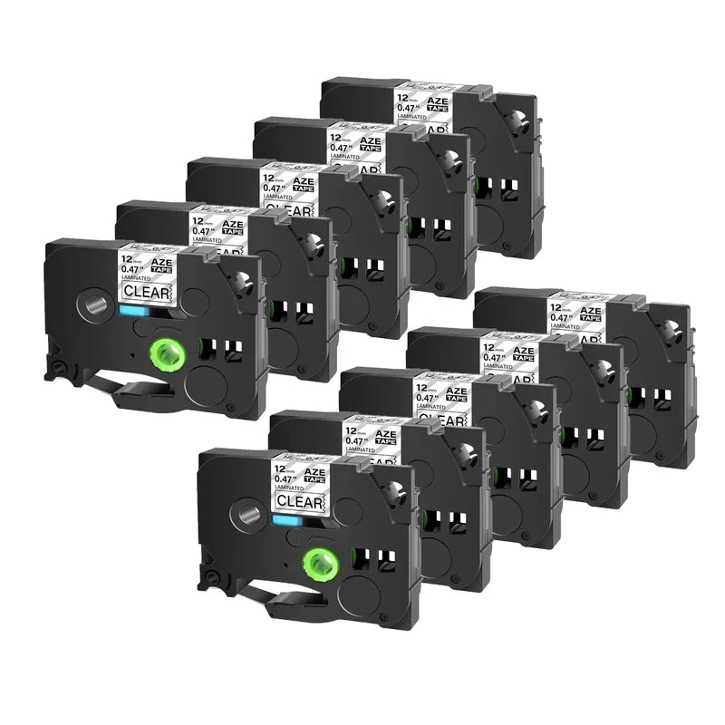 GREENCYCLE 10PCS TZe231 241 251 335 Ribbon Compatible for Brother Ptouch Maker Black on white Label tape 6mm 9mm 12mm 18mm 24mm