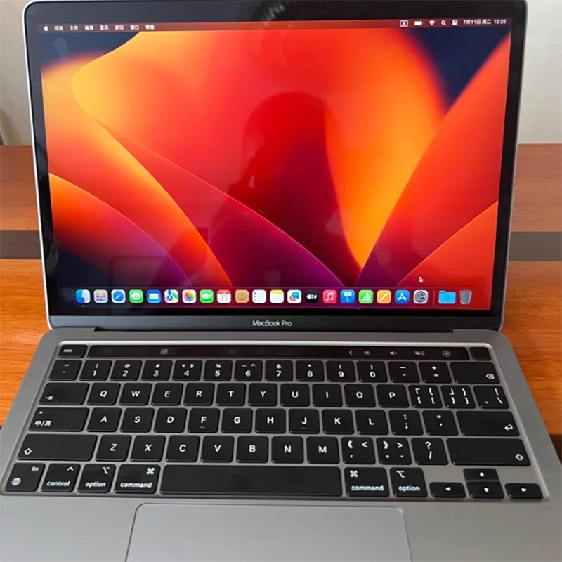 2022 MacBook Pro M2 chip 13 polegadas Touch Bar, Touch ID CPU de 8 núcleos e GPU de 10 núcleos 256G/512G/1TB 8G/16G/24G RAM.