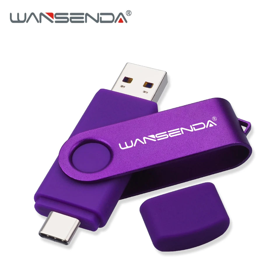 Novo wansenda usb 3.0 tipo c usb flash drive otg pen drive 512gb 256gb 128gb 64gb 32gb 16gb usb vara 2 em 1 pendrive de alta velocidade