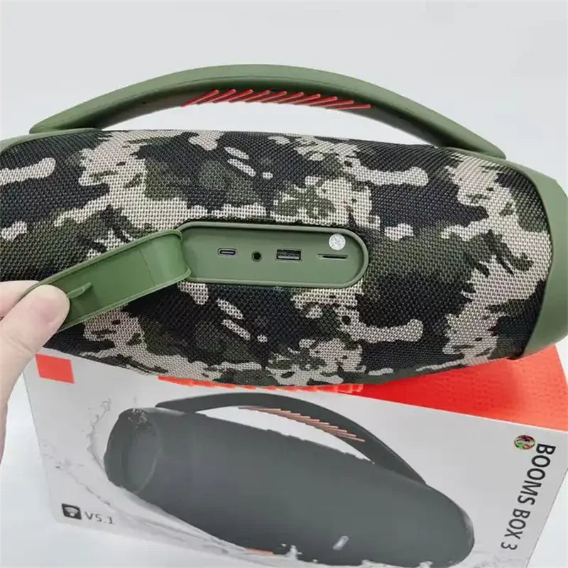 Boombox 3 sem fio bluetooth alto-falante portátil festa ao ar livre caixa de música subwoofer rgb estéreo tws casa alto-falante suporte tf/aux/usb