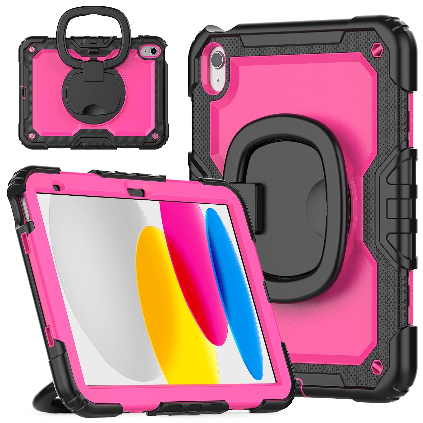 Capa com Alça Universal para iPad A16 2025 11ª Geração 10.9 2022 10ª Geração. Com Alça de Ombro, Suporte Giratório 360°, Capa Híbrida para Crianças