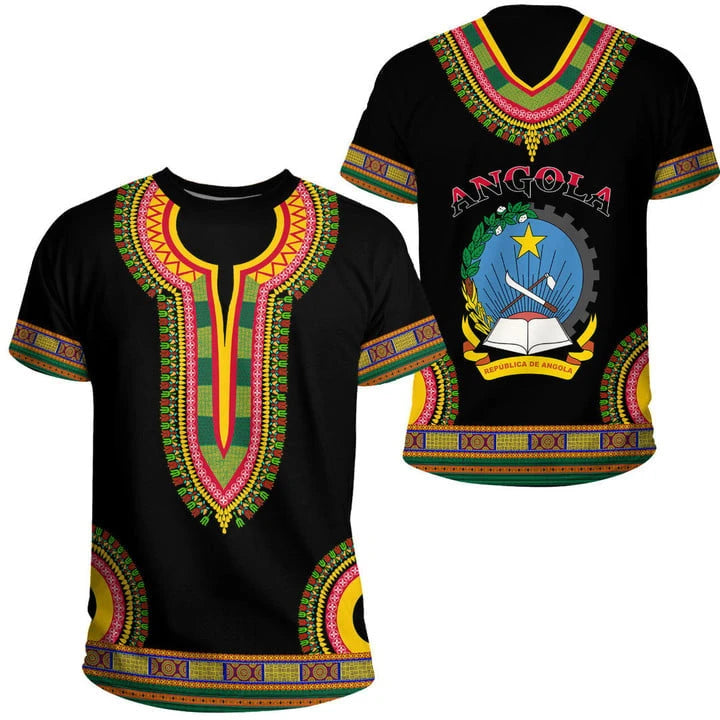 Angola bandeira mapa impressão 3d t camisa para roupas masculinas emblema nacional esporte camisa dashiki festival presente feminino tshirt crianças streetwear