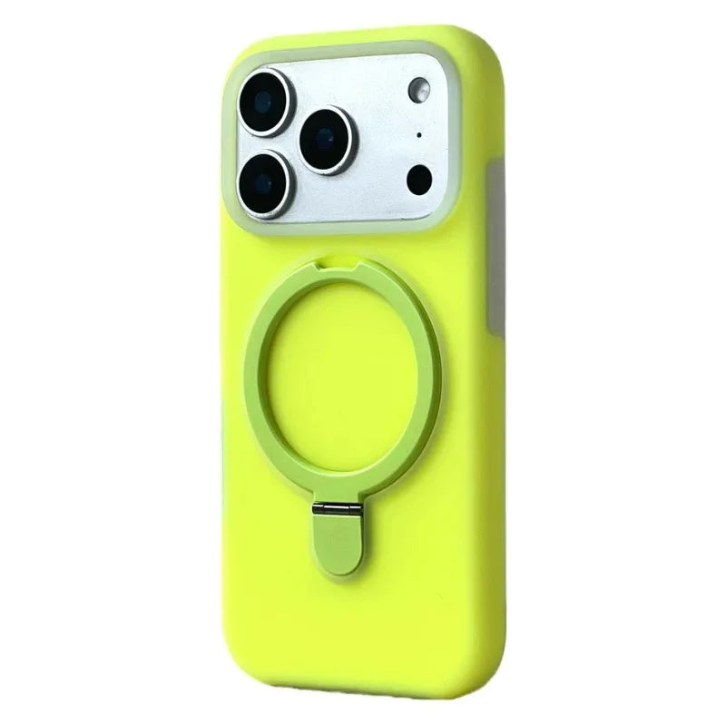 Luxo líquido silicone suporte anel titular magnético para magsafe caso para iphone 17 pro max ar 16 15 14 13 pele amigável capa