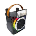 Alto-falante bluetooth de karaokê de alta potência, luz de ritmo musical 360, subwoofer estéreo surround sem fio com microfone duplo, suporte para telefone