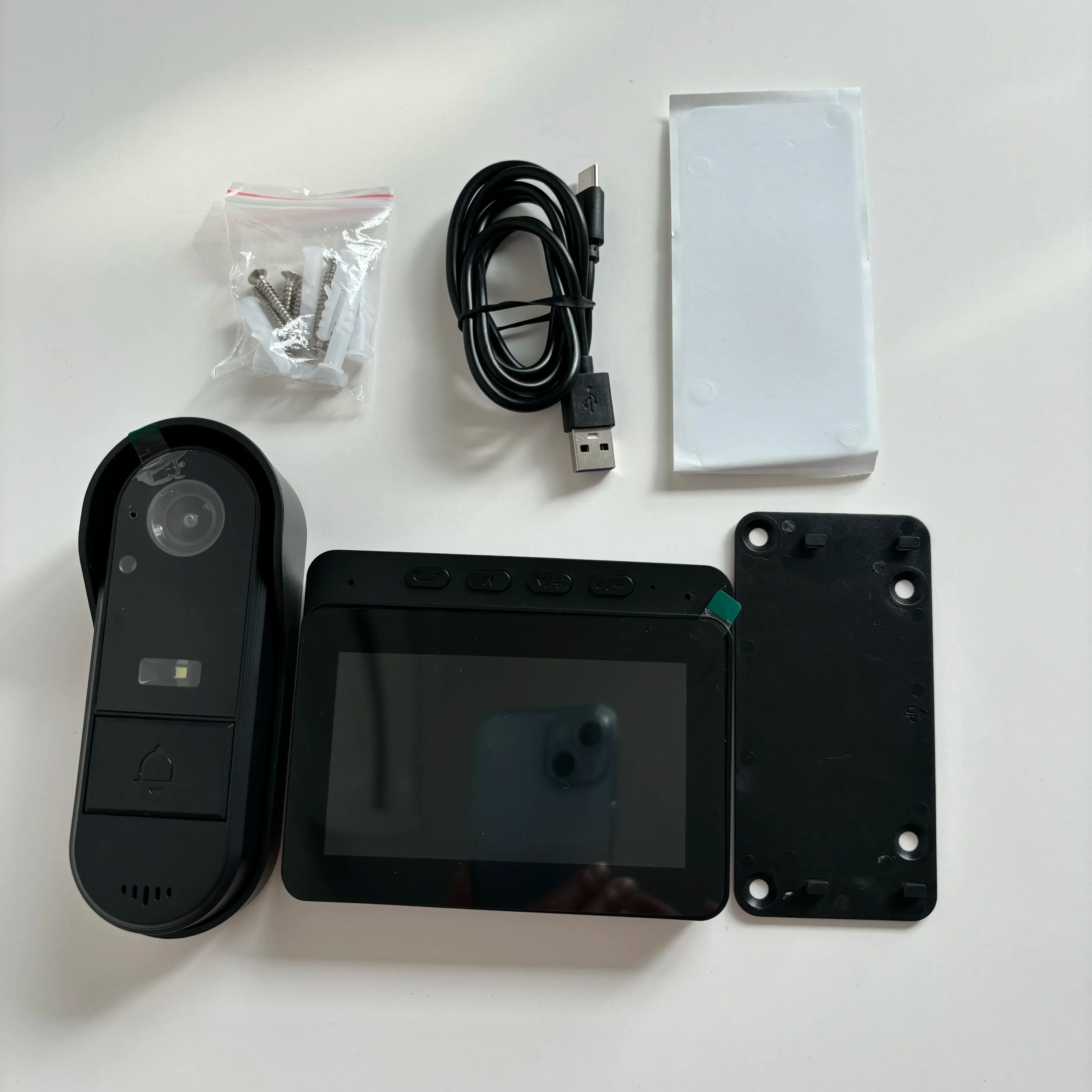 Campainha sem fio wi-fi, câmera 1080p, vídeo porteiro, à prova d'água, tela ips de 4,3 polegadas, segurança doméstica, campainha da porta, visão noturna ir