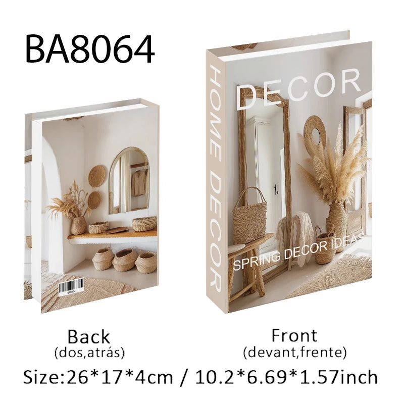 Caixa de armazenamento de livro falso que pode ser aberta, livros decorativos de luxo, mesa de café, ornamento, prateleira de quarto, decoração nórdica de interiores, decoração de casa