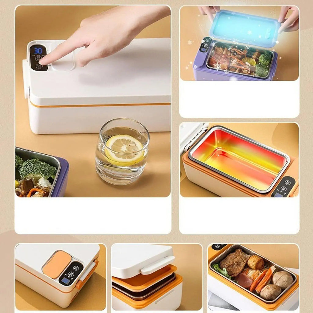 Aquecedor de almoço elétrico aquecedor de alimentos recipiente de almoço para adultos lancheira elétrica portátil para viagens escritório carro caminhão ao ar livre