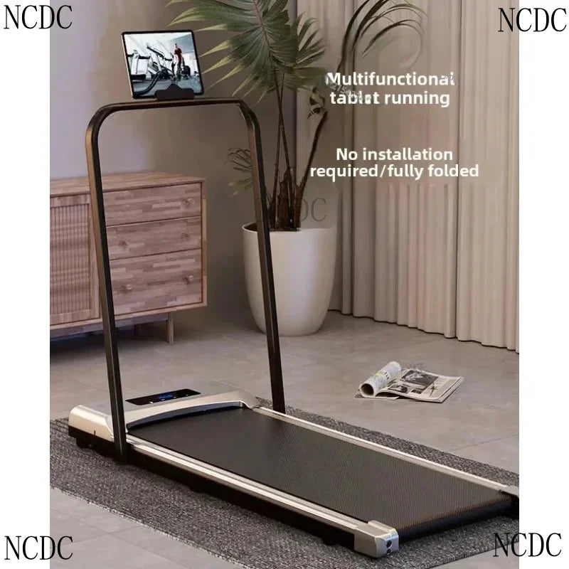 Cama plana doméstica/equipamento de fitness interno silencioso para queima de gordura pequena/tapete dobrável