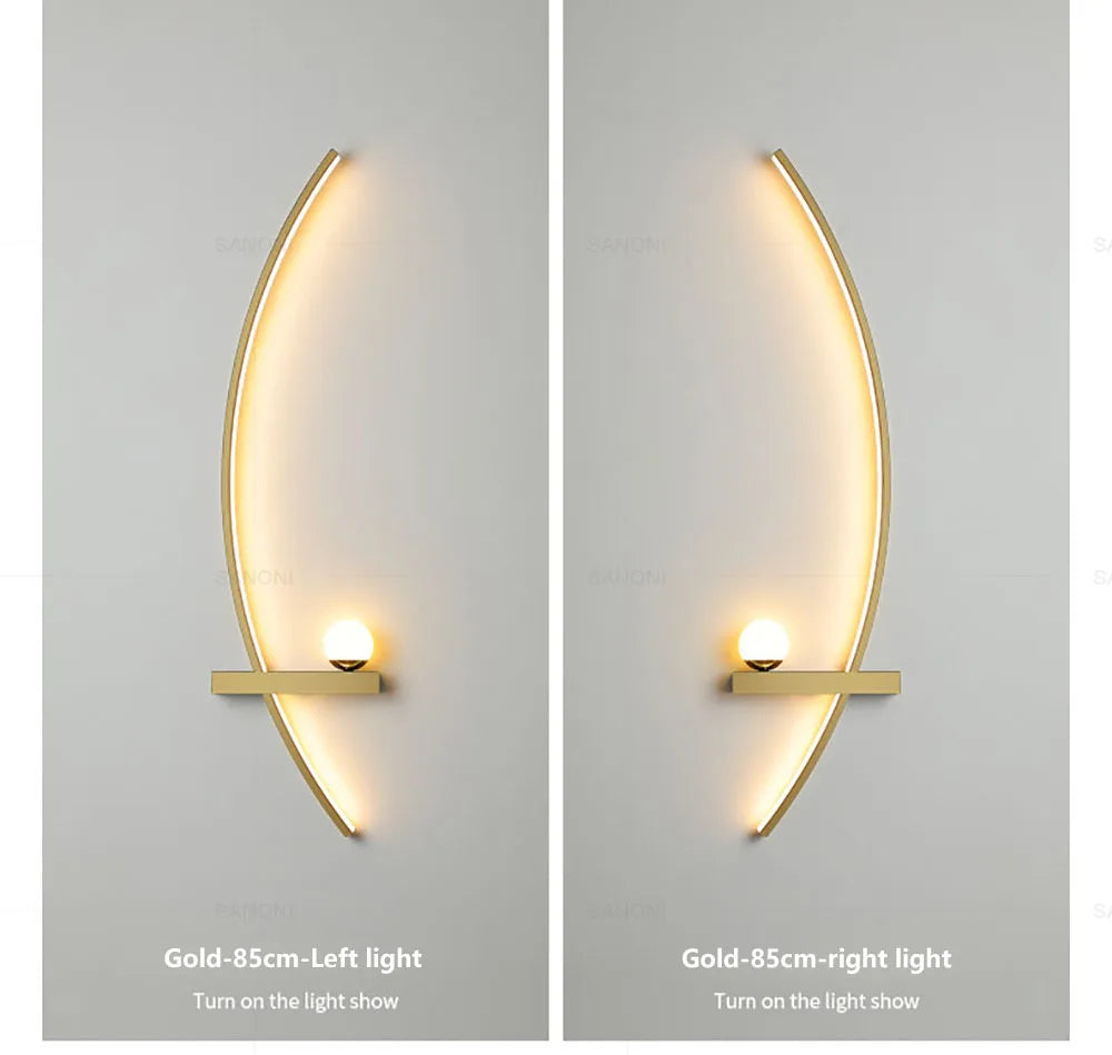 Nordic led lâmpada de parede listras arandela para o quarto cabeceira sala estar estudo escadas decoração casa luminária interior lustre