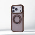 Capa amortecedora com suporte magnético translúcido fosco para iPhone 17 Pro Max Air 16 15 14 Plus 13 12 para Magsafe Capa de carga sem fio