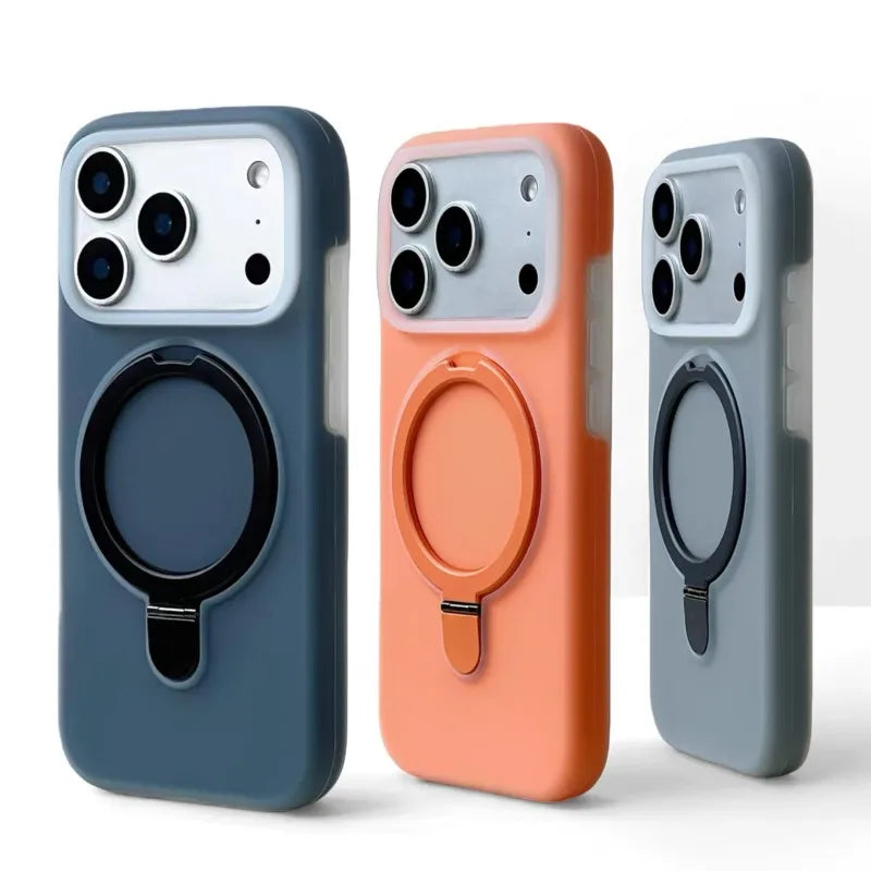 HOCE Liquid Silicone Bracket Magnetic Case For iPhone 17 Air 16 15 14 13 Pro Max With Camera Control Button Shockproof Cover