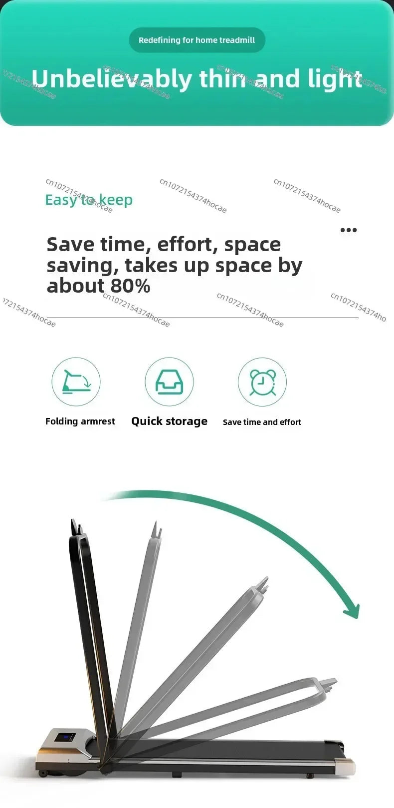 Cama plana doméstica/equipamento de fitness interno silencioso para queima de gordura pequena/tapete dobrável