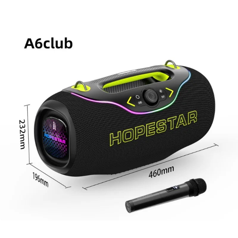 HOPESTAR A6 CLUB Alto-falante Bluetooth Super Bass 200W - Emparelhamento TWS de última geração, IPX6 à prova d'água, sistema de áudio portátil para festas ao ar livre