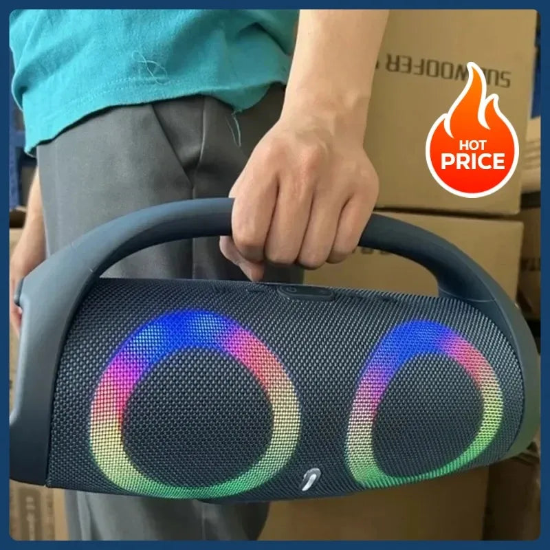 100w de alta potência bluetooth alto-falante portátil rgb luz colorida à prova dwireless água sem fio subwoofer 360 estéreo surround tws fm boombox