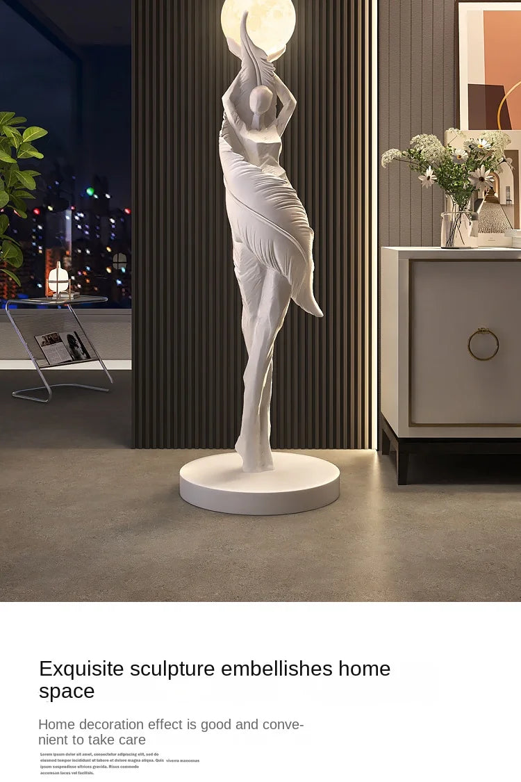 Home Decor Pena Abstrata Menina Arte Escultura, Tamanho Grande Figura Estátua, Sala de Estar Decoração Pavimento, Resina Artesanato Presente, Arte Moderna Ornamento