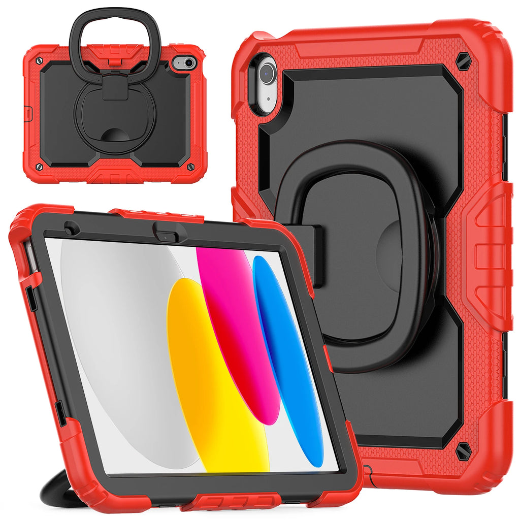 Capa com Alça Universal para iPad A16 2025 11ª Geração 10.9 2022 10ª Geração. Com Alça de Ombro, Suporte Giratório 360°, Capa Híbrida para Crianças