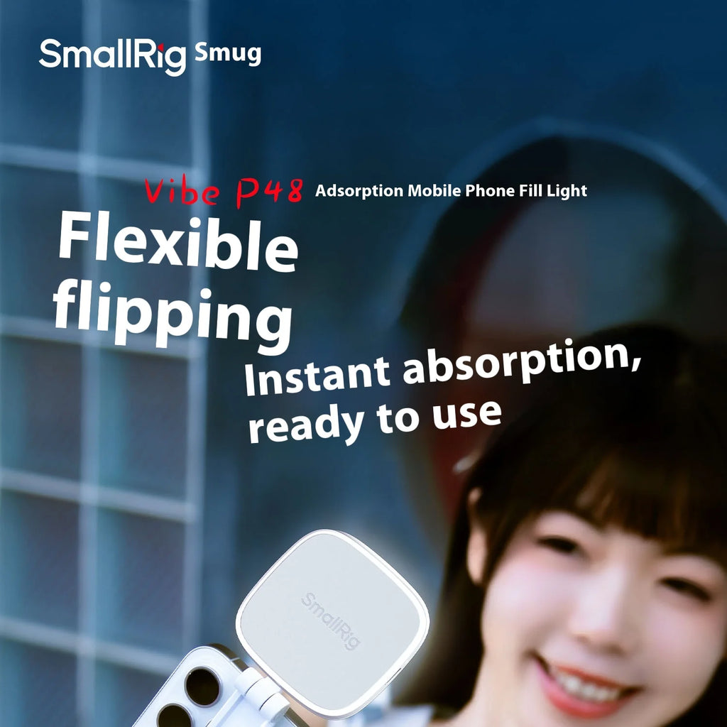 Smallrig luz magnética do telefone, p48 bicolor regulável led luz de preenchimento dobrável magsafe beleza lâmpada painel macio, para iphone16/android