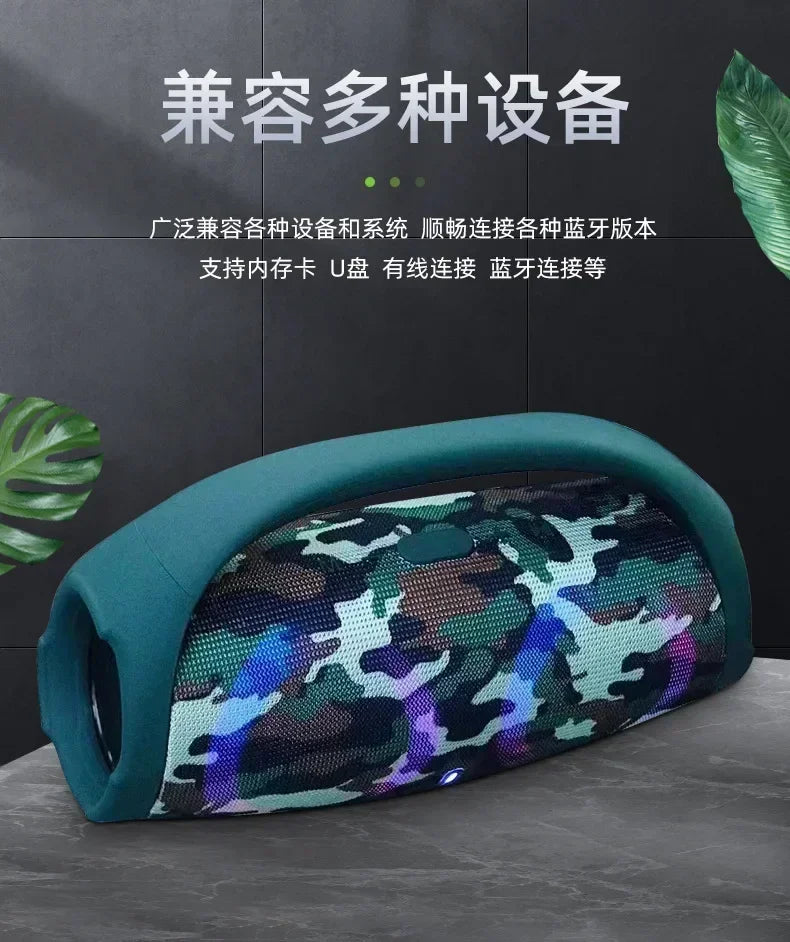 Alta fidelidade sem fio bluetooth alto-falante portátil à prova dwaterproof água coluna de som alta potência estéreo surround rgb subwoofer caixa de som tws/usb