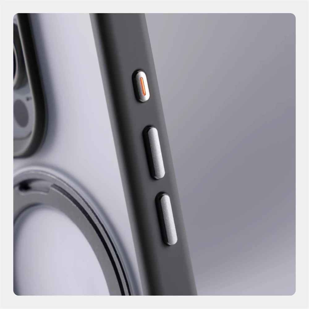 360 °   Rotação de metal anel titular magnético pára-choques caso para iphone 16 pro max 15 14 13 para magsafe carga sem fio capa à prova de choque