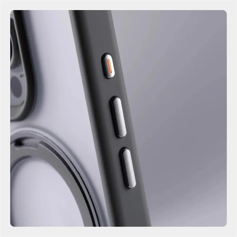 360° Rotation Metal Ring Holder Magnetic Bumper Case for iPhone 16 Pro Max 15 14 13 For Magsafe Wireless Charge Shockproof Cover