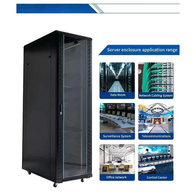 Mobile vertical floor stand 18u 22u 32u 36u network cabinet carriage 19 inch 42u server rack with cooling