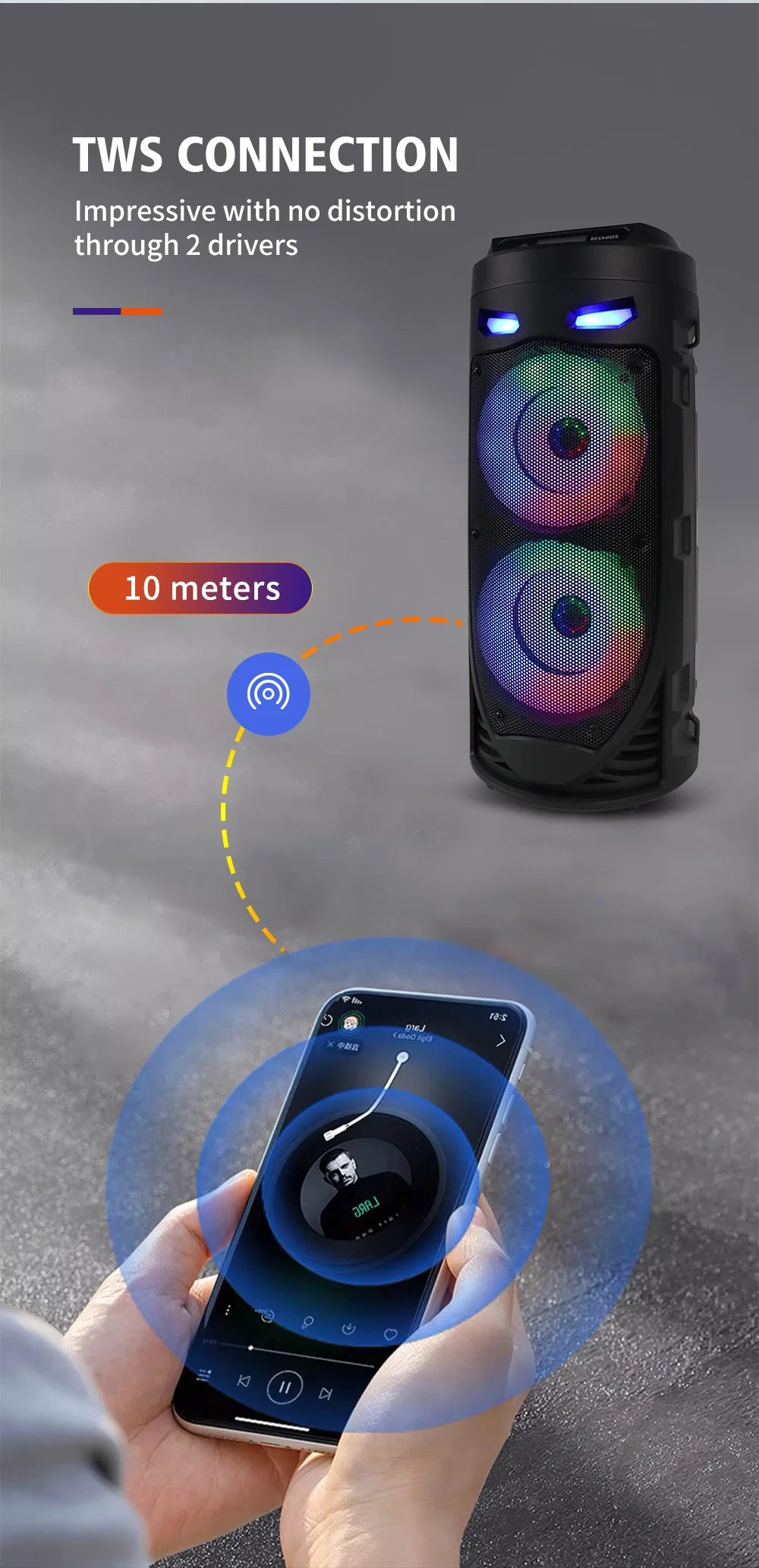 Portátil karaokê bluetooth 5.0 alto-falante colorido led luz soundbar coluna subwoofer sem fio alta fidelidade boombox para casa festa ao ar livre