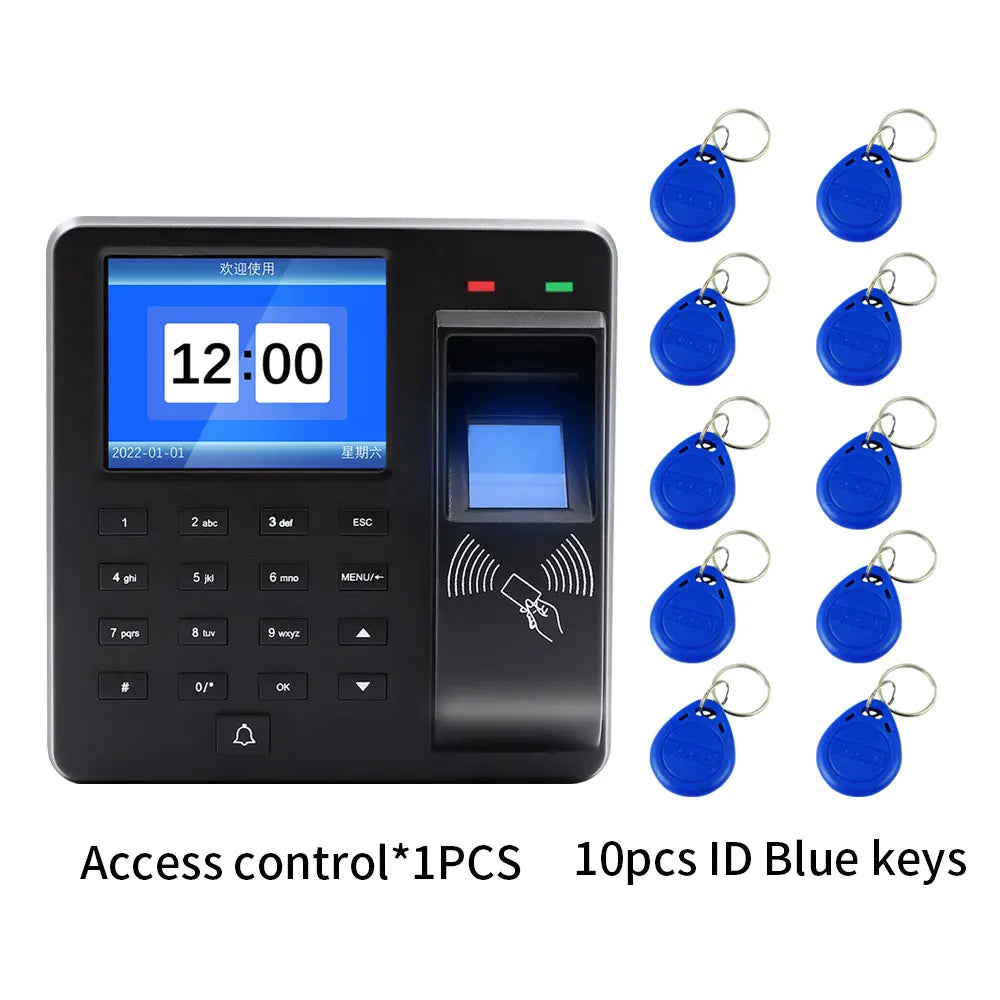 125khz rfid biométrico impressão digital comparecimento do tempo relógio gravador reconhecimento de funcionário verificar em tempo gravação porta controle acesso