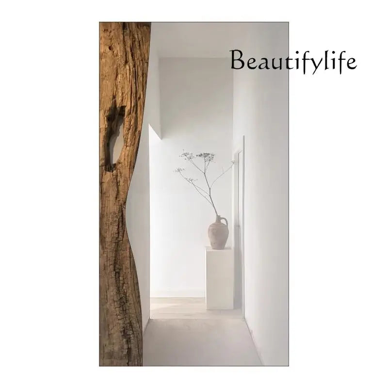 X corpo inteiro espelho moderno em pé moldura de madeira luz luxo vestir arte espelho estético piso design espejos produtos para casa