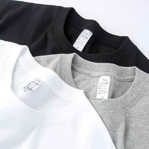 2 pçs cor sólida camiseta 100% algodão masculino feminino branco o-pescoço solto de manga curta modelos básicos all-match camiseta casal topos preto