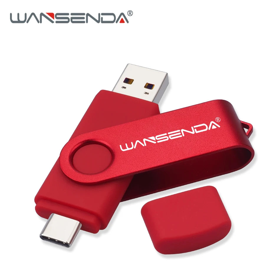 Novo wansenda usb 3.0 tipo c usb flash drive otg pen drive 512gb 256gb 128gb 64gb 32gb 16gb usb vara 2 em 1 pendrive de alta velocidade