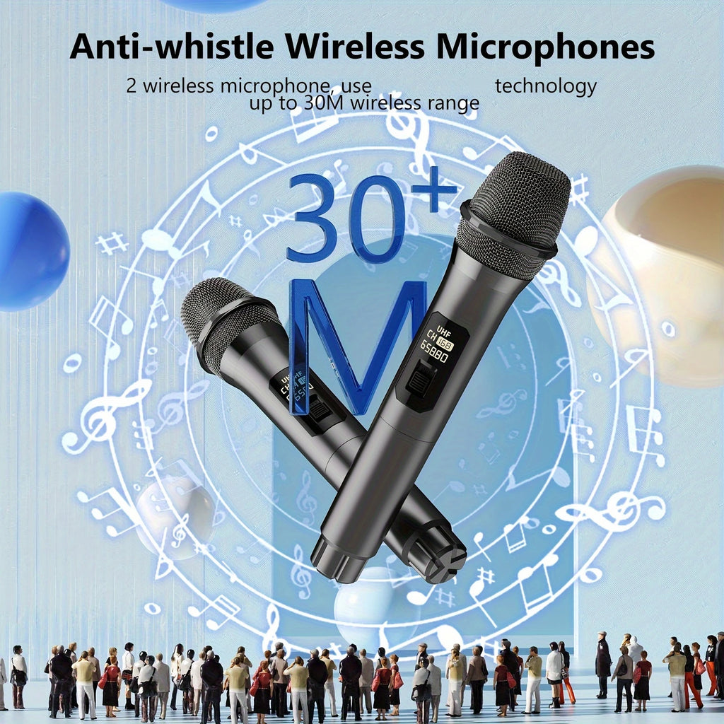 Máquina de karaokê FanFun com 2 microfones, alto-falante Bluetooth portátil com luz RGB, sistema de karaokê para festa em casa de karaokê