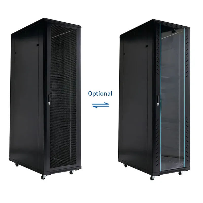 Mobile vertical floor stand 18u 22u 32u 36u network cabinet carriage 19 inch 42u server rack with cooling