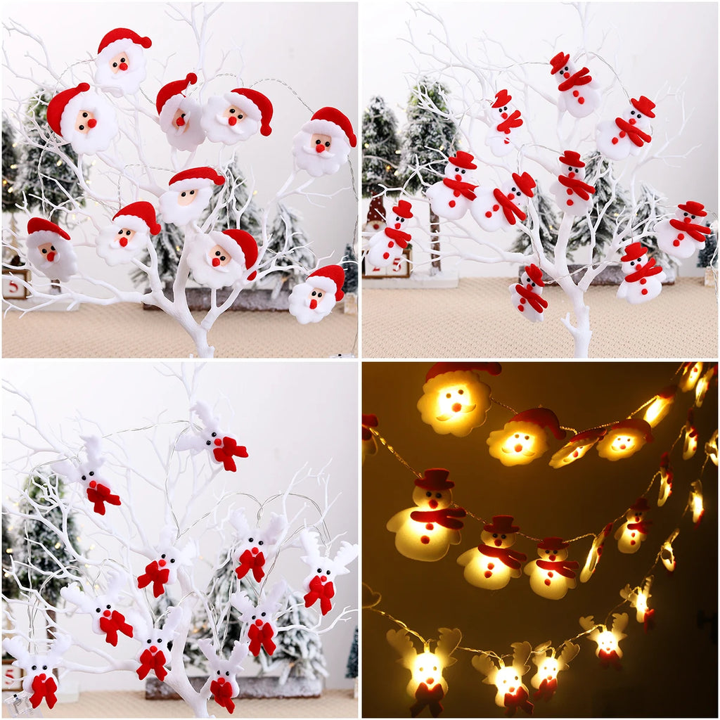 Boneco de neve natal led guirlanda luz da corda feliz natal decorações para casa 2024 cristmas árvore ornamento natal navidad presentes