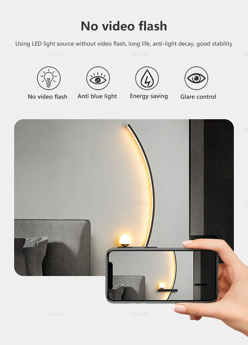Nordic led lâmpada de parede listras arandela para o quarto cabeceira sala estar estudo escadas decoração casa luminária interior lustre