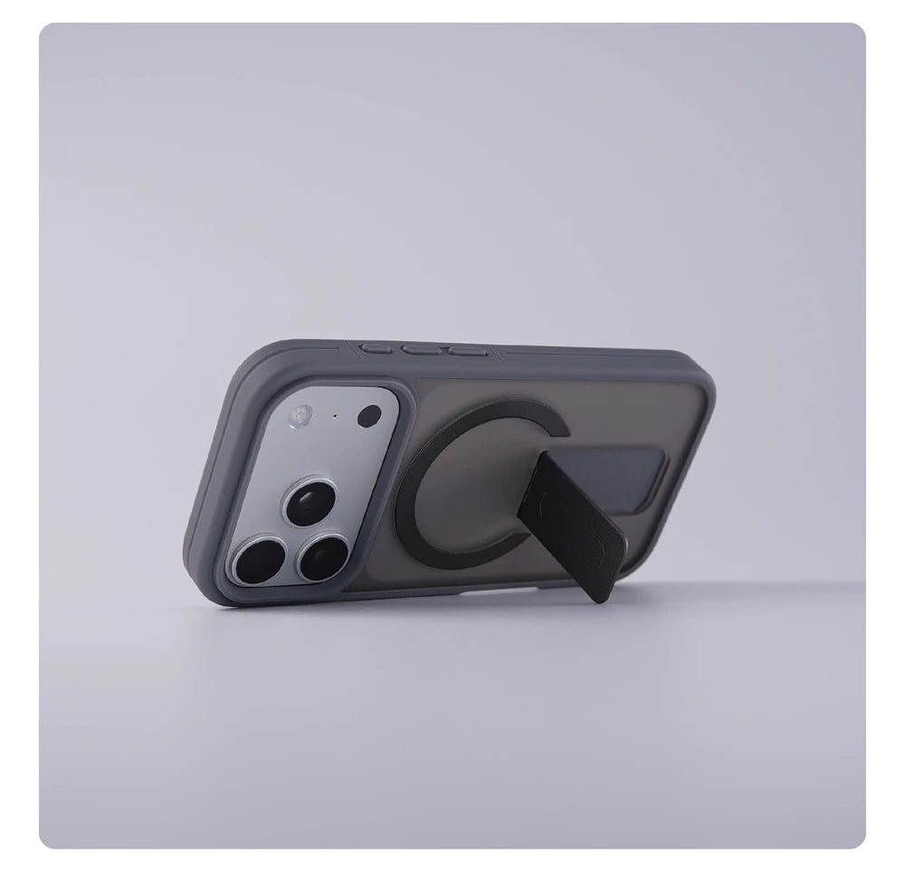 Luxo fosco translúcido titular caso magnético para iphone 17 pro max ar 16 15 plus 14 13 12 para magsafe pára-choques capa à prova de choque