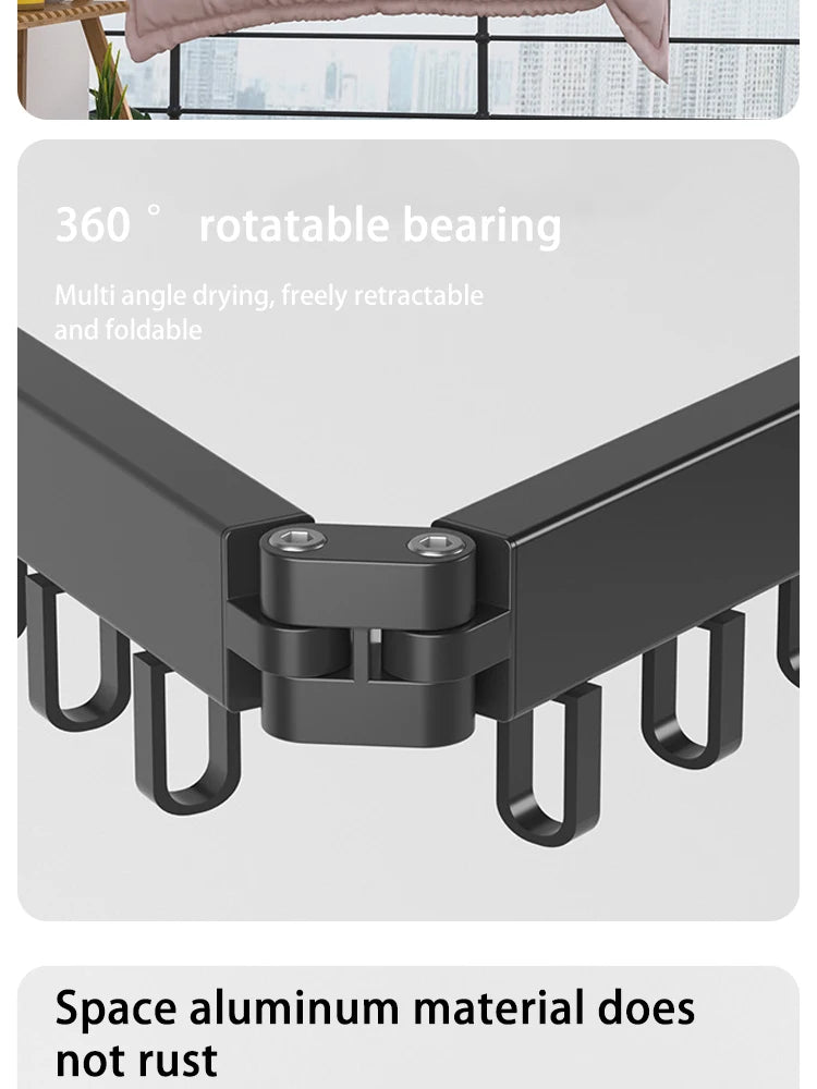 Wall-montado dobrável liga de alumínio roupas secagem Rack Perfeito para Varanda Quarto Cozinha Sala