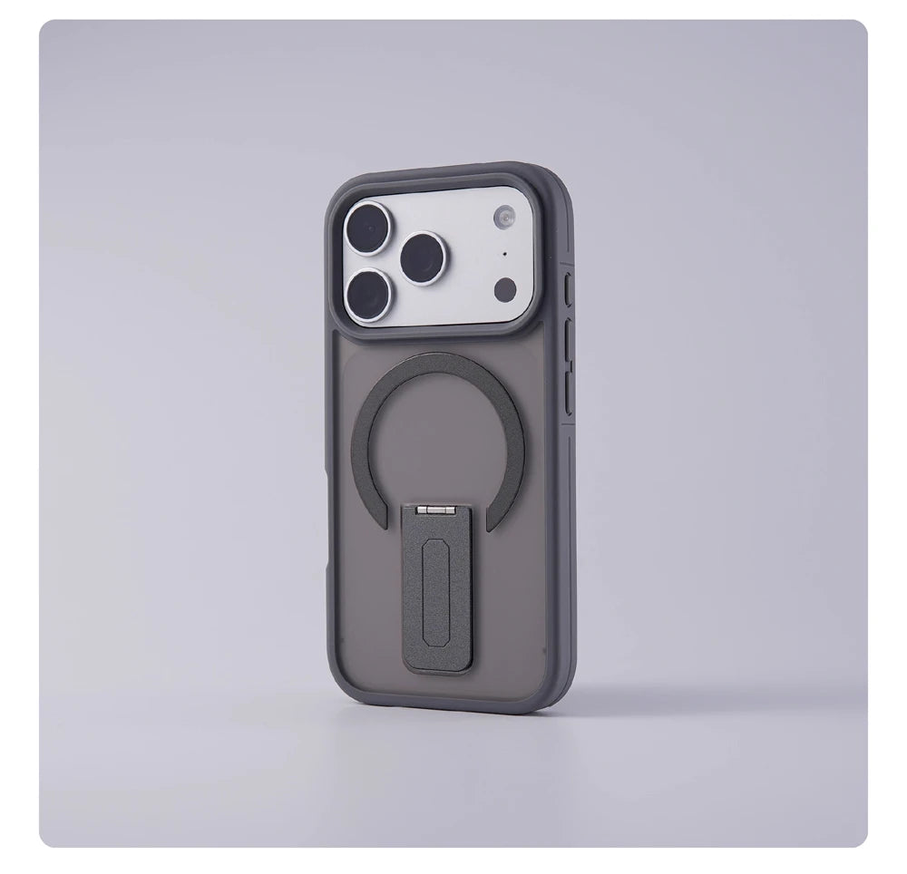 Luxo fosco translúcido titular caso magnético para iphone 17 pro max ar 16 15 plus 14 13 12 para magsafe pára-choques capa à prova de choque