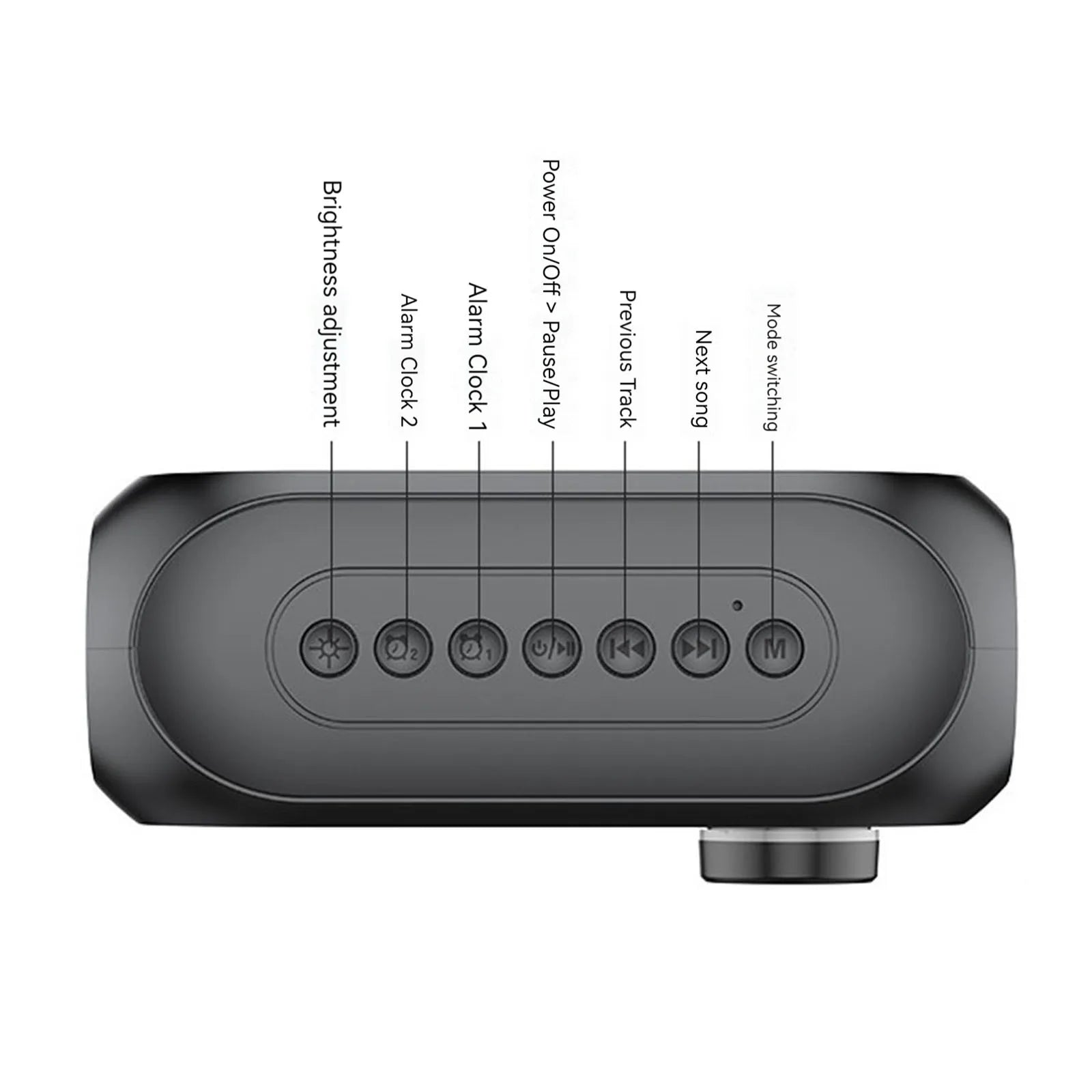 Alto-falante sem fio rgb bt com despertador, caixa de som estéreo portátil, rádio recarregável, reprodutor de música fm para festa, viagens ao ar livre
