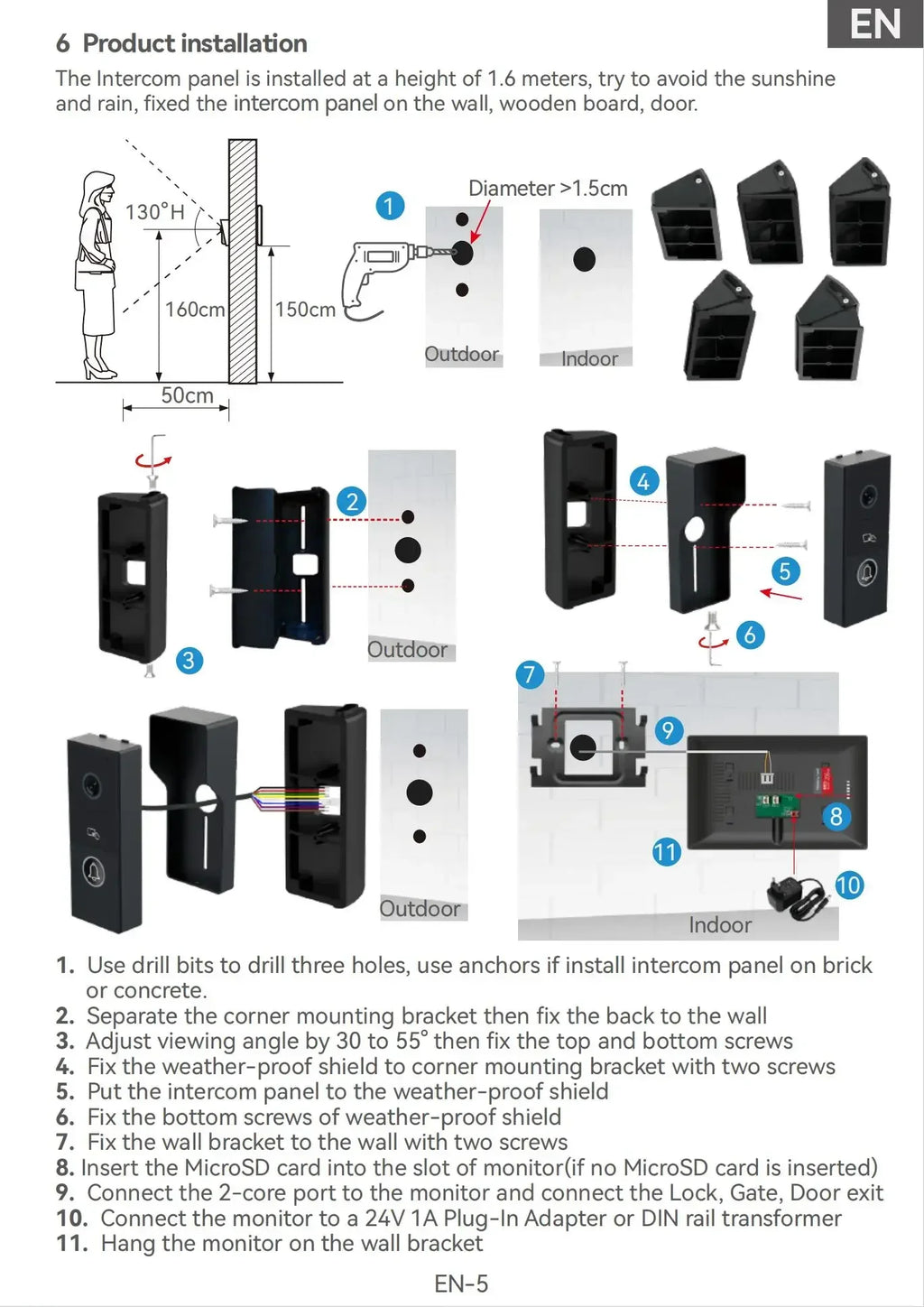 Tuya inteligente 1080p 2 fios visiophone campainha sistema de vídeo porteiro para casa metal porta telefone suporte câmera ip proteção segurança