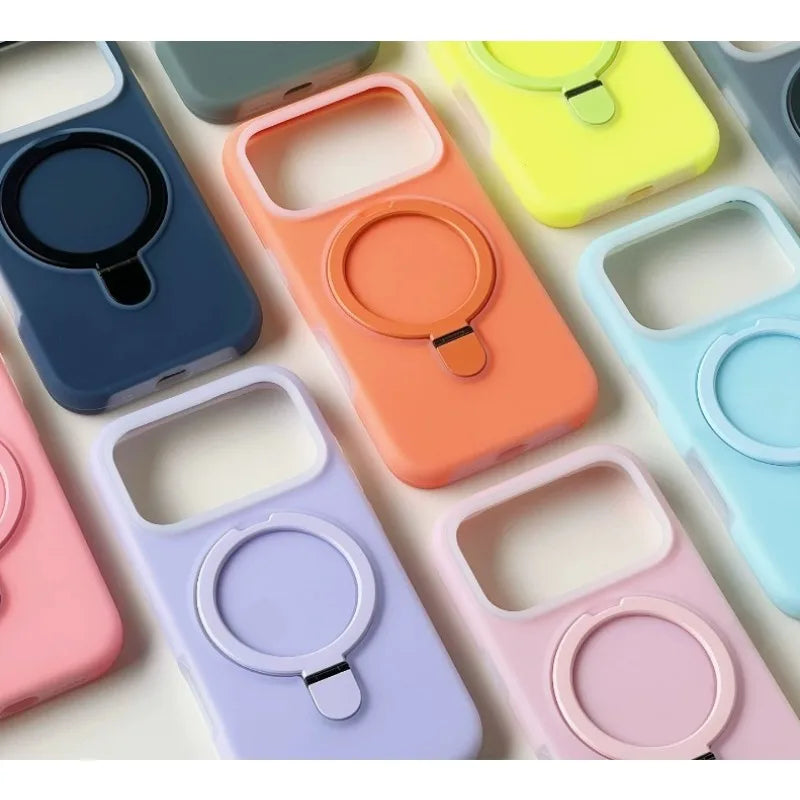Luxo líquido silicone suporte anel titular magnético para magsafe caso para iphone 17 pro max ar 16 15 14 13 pele amigável capa